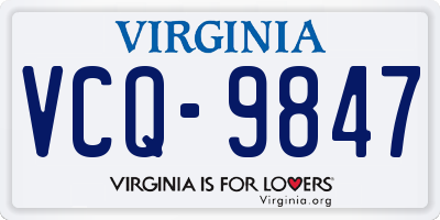 VA license plate VCQ9847