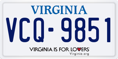 VA license plate VCQ9851