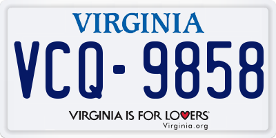 VA license plate VCQ9858