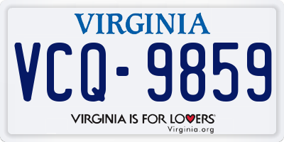 VA license plate VCQ9859