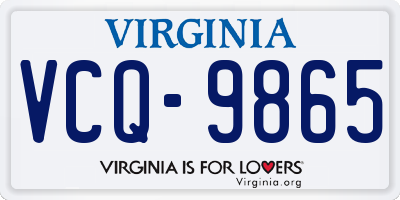 VA license plate VCQ9865