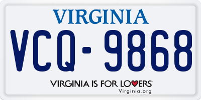 VA license plate VCQ9868