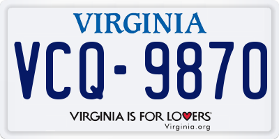 VA license plate VCQ9870