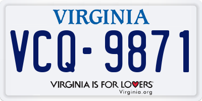 VA license plate VCQ9871