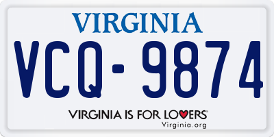VA license plate VCQ9874