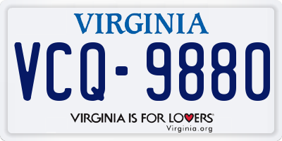 VA license plate VCQ9880