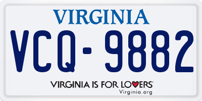 VA license plate VCQ9882