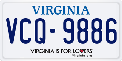 VA license plate VCQ9886