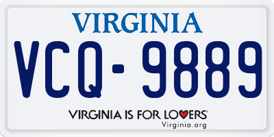 VA license plate VCQ9889