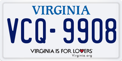VA license plate VCQ9908