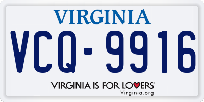 VA license plate VCQ9916