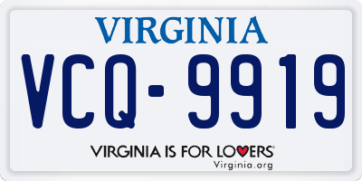 VA license plate VCQ9919