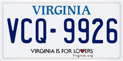 VA license plate VCQ9926