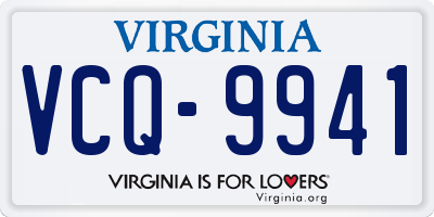 VA license plate VCQ9941