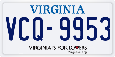 VA license plate VCQ9953