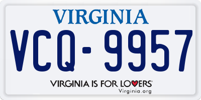 VA license plate VCQ9957