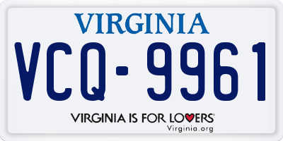 VA license plate VCQ9961
