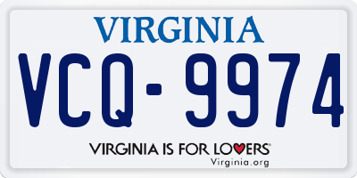 VA license plate VCQ9974