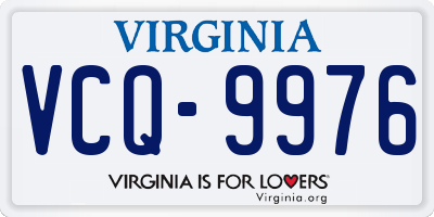 VA license plate VCQ9976