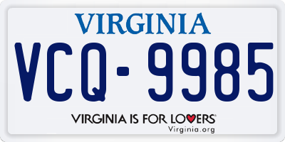 VA license plate VCQ9985