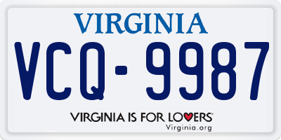 VA license plate VCQ9987