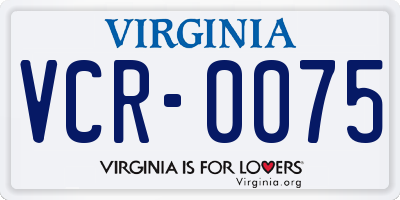 VA license plate VCR0075