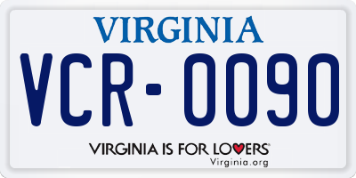 VA license plate VCR0090
