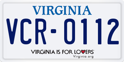 VA license plate VCR0112