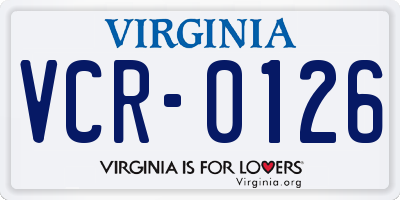 VA license plate VCR0126