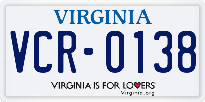 VA license plate VCR0138