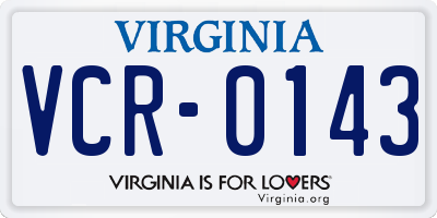VA license plate VCR0143