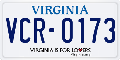 VA license plate VCR0173