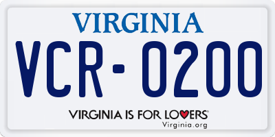 VA license plate VCR0200