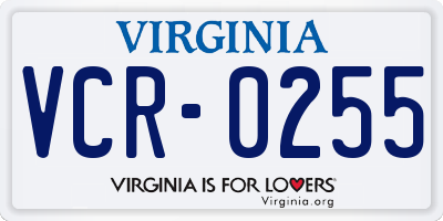 VA license plate VCR0255