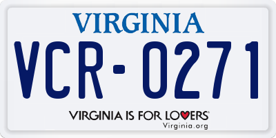 VA license plate VCR0271