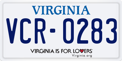 VA license plate VCR0283