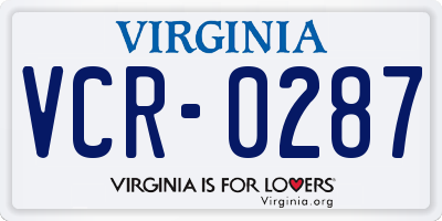 VA license plate VCR0287