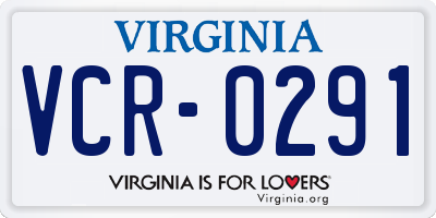VA license plate VCR0291