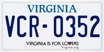 VA license plate VCR0352