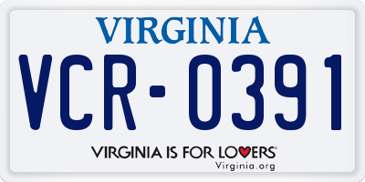 VA license plate VCR0391