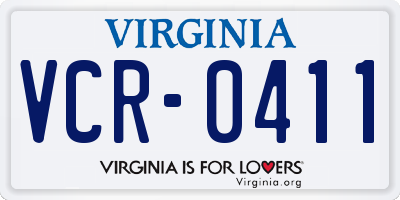 VA license plate VCR0411