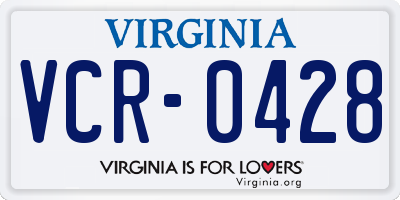VA license plate VCR0428
