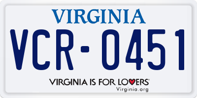 VA license plate VCR0451