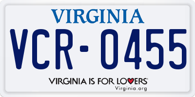 VA license plate VCR0455