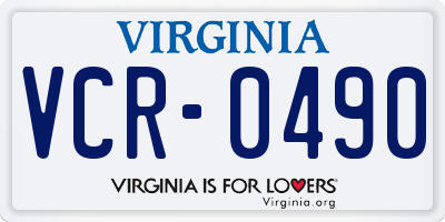 VA license plate VCR0490