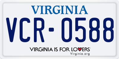 VA license plate VCR0588