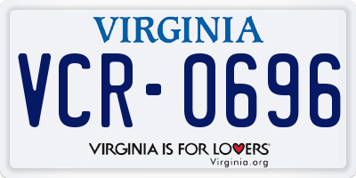 VA license plate VCR0696