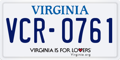 VA license plate VCR0761
