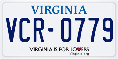 VA license plate VCR0779