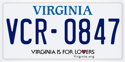 VA license plate VCR0847